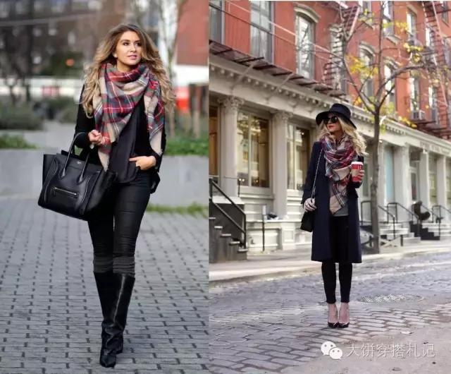 丝巾围巾搭配秋冬,丝巾围巾时髦搭配系法