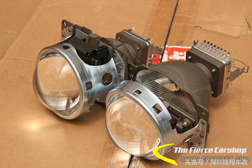 17款q5改透镜,奥迪q5大灯改装led双光透镜大灯