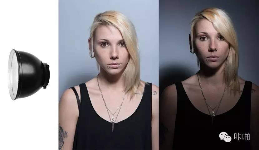 打灯效果对比,闪光灯灯罩不同效果