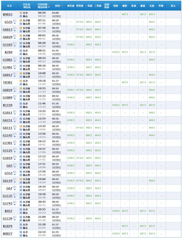 长沙至常德高铁时刻表查询,最新长沙至广州高铁时刻表