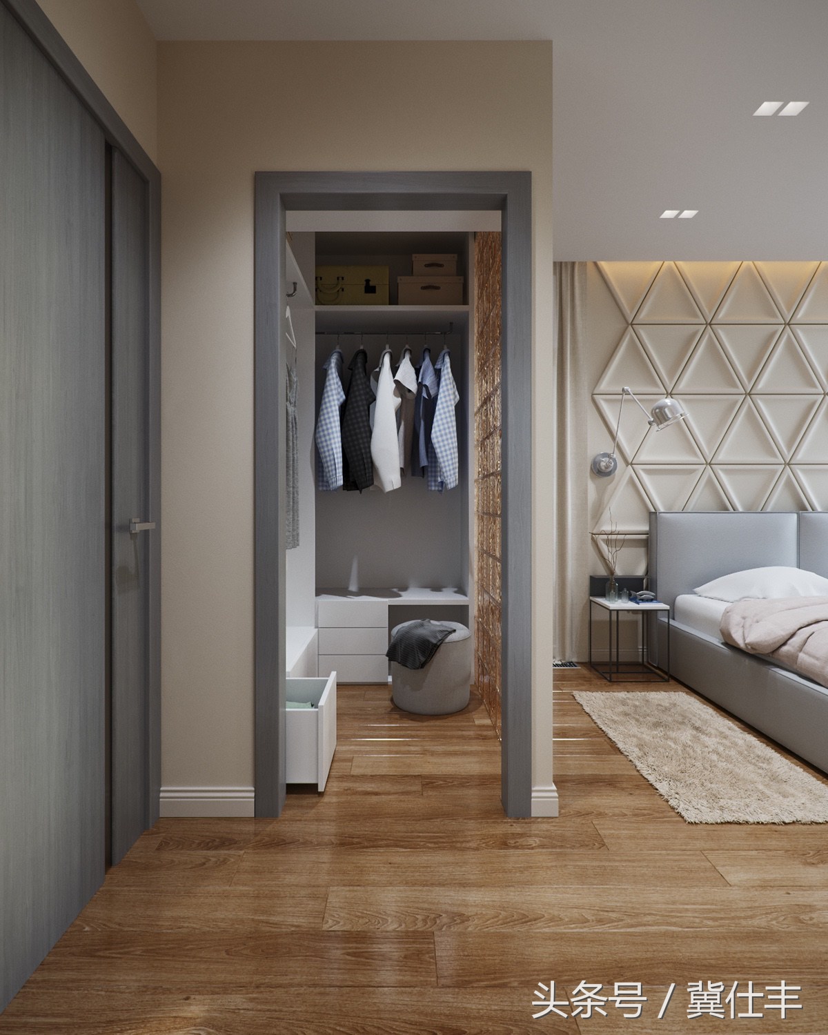 刀把型89㎡两居，老外设计师操刀，瓷砖很出彩，儿童房很温馨