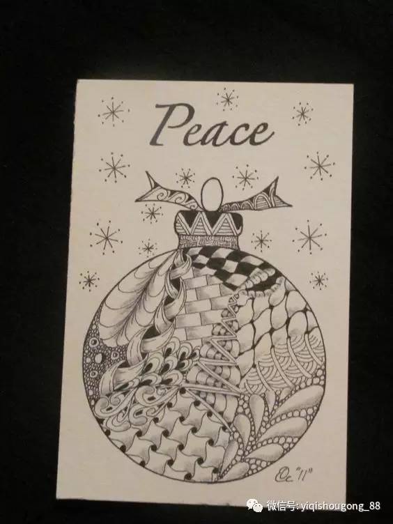 自己画圣诞卡片,圣诞节手工缠绕画