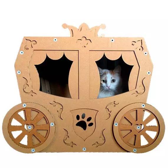 怎么用纸箱做猫屋,猫咪纸箱屋