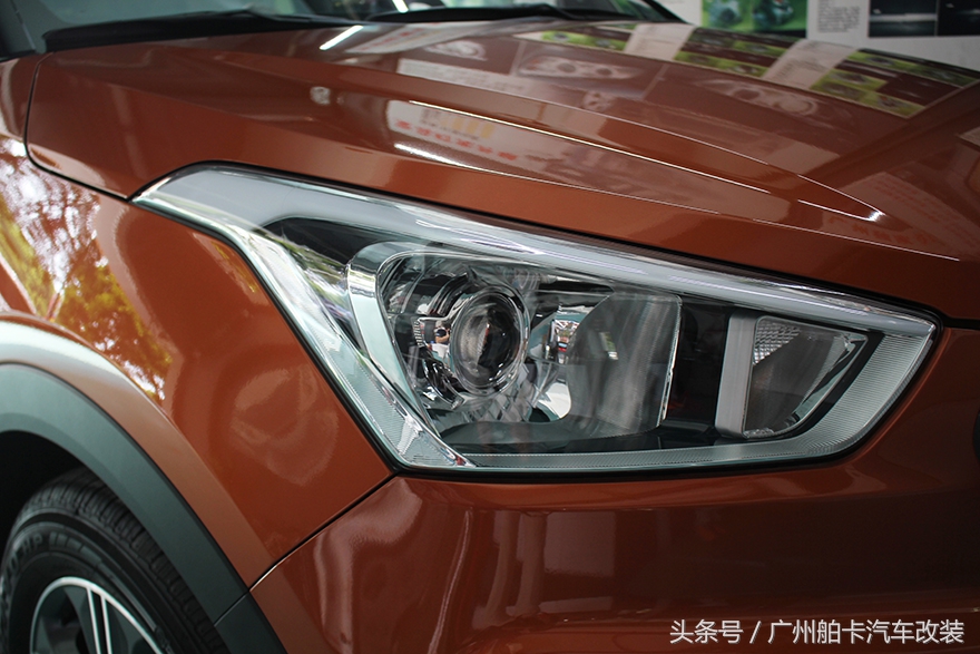 现代ix25大灯改透镜全过程,现代ix25大灯灯光怎么调