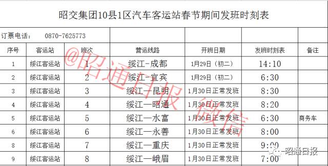 昭通汽车站和昭通客运南站,元江县汽车客运站发班表