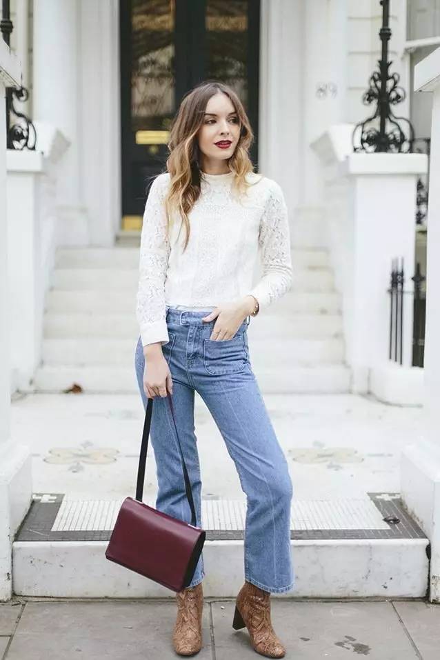 牛仔裤卷裤脚好看还是不卷好看,不剪裤脚的牛仔裤春夏新款