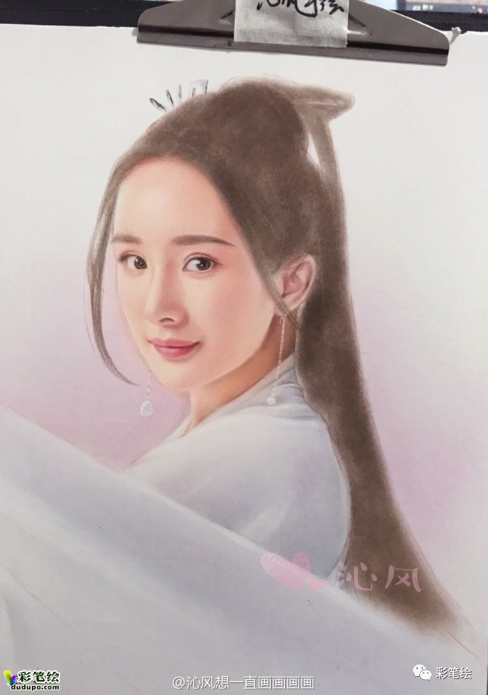 神似！彩铅画三生三世十里桃花中的姑姑白浅和太子夜华