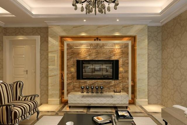 微晶石拼色背景墙好看吗,高端奢石背景墙