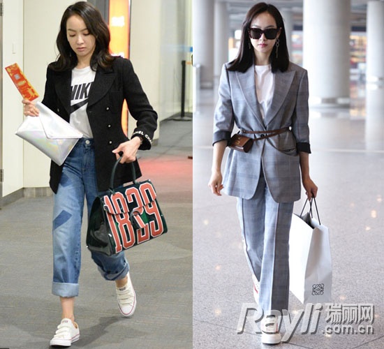 唐嫣杨幂穿灰色大衣竟美成这样,唐嫣同款包包好抢眼