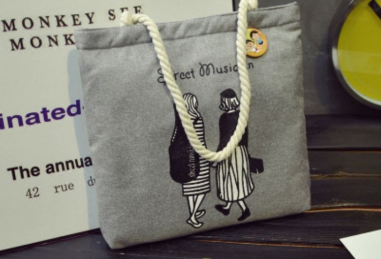 文艺小清新的气质,斜背包帆布文艺森系