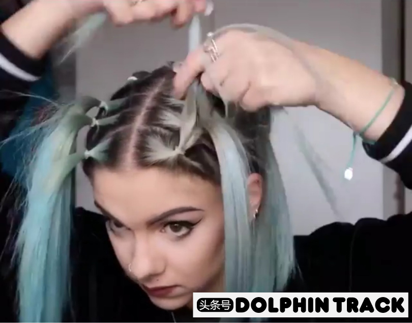 法式珍珠发带短发编发教程,适合中短发的编发ins