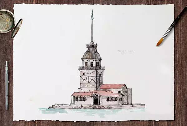 世界十大建筑画在一幅画里,中国顶级建筑水彩画