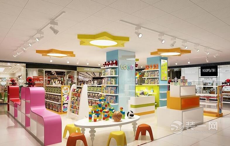 玩具店装修效果图,500元一平米玩具店装修