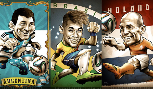 世界杯足球明星漫画图,足球球星五大联赛漫画图片