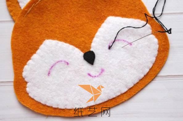 不织布小狐狸玩偶,不织布玩偶狐狸教程