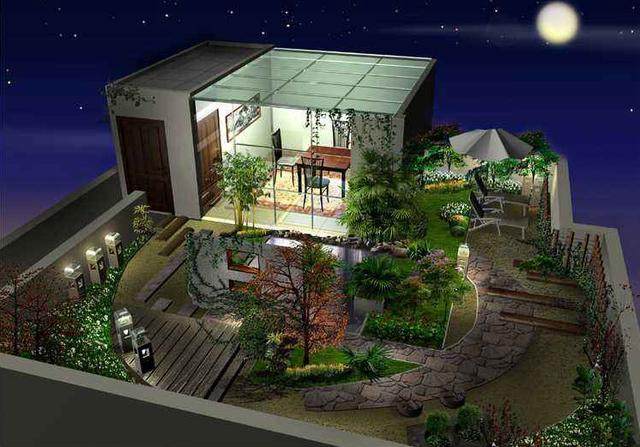 楼顶上的花园设计,楼顶花园设计案例欣赏