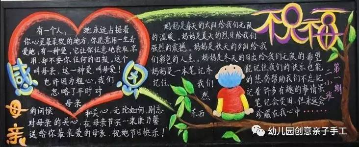 感恩母亲节黑板报简单又漂亮,母亲节母爱的黑板报