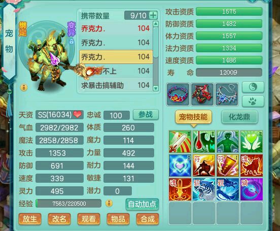 神武2天兵血耐宝宝加点,神武新版本天魔孩子