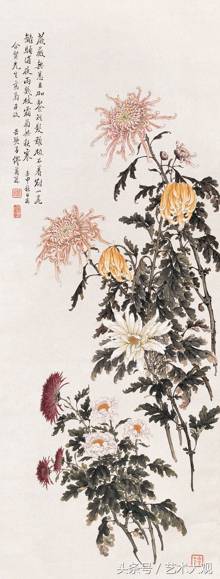 缪谷瑛国画菊花,缪谷瑛菊花画法