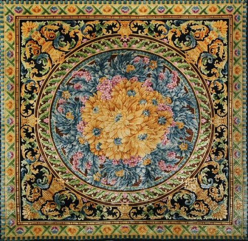 藏族手工编织藏毯,藏式手工编织毯