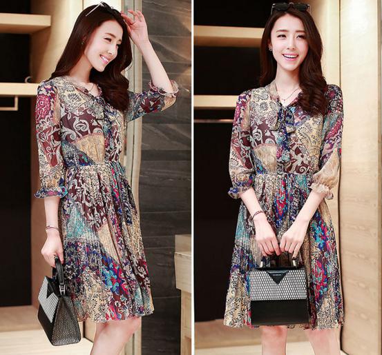 优雅气质高端的连衣裙雪纺,春秋雪纺连衣裙气质高级感轻奢