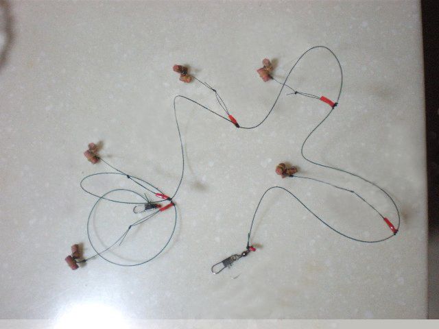 多钩串钩钓鱼法,串钩商品饵钓鱼