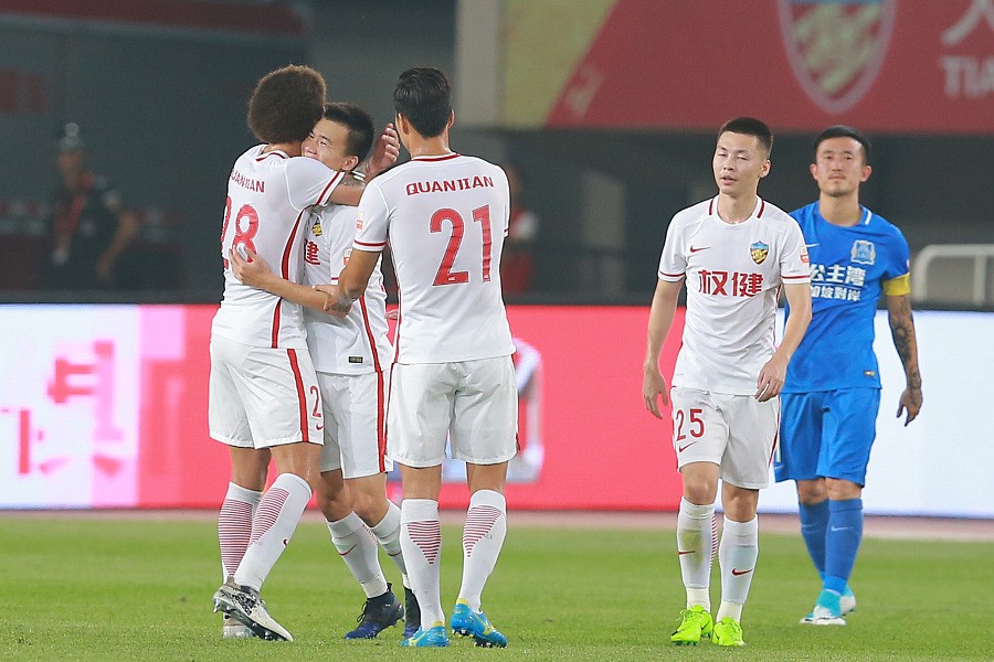 天津泰达权健1:1广州富力,中超联赛维特塞尔