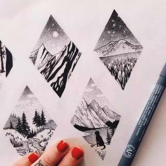 针管笔入门手绘1000例临摹图,针管笔手绘初学者