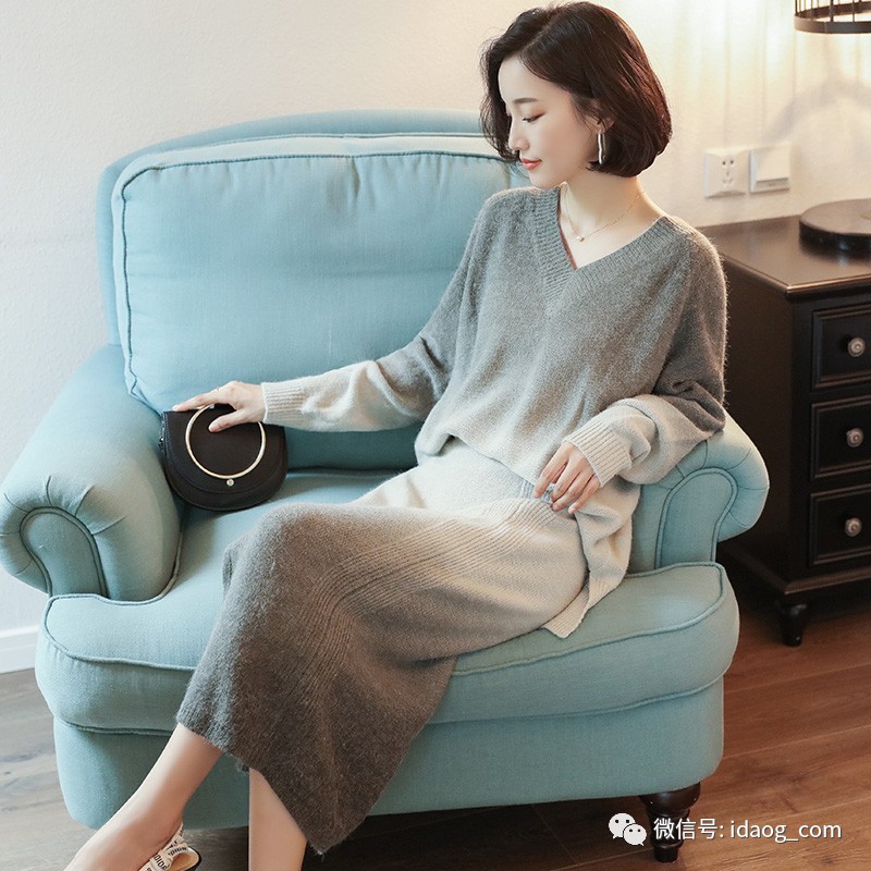 新款套装裙时髦又减龄冬天,套装裙两件套小香风针织秋冬