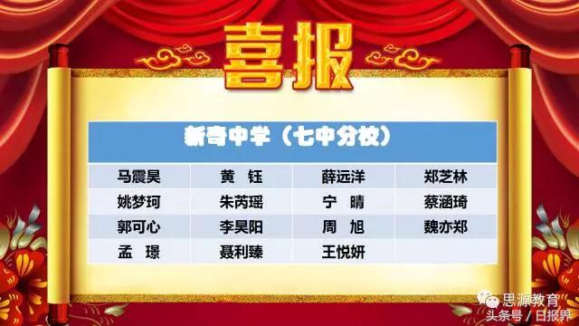 思源学校今年小升初试卷,喜报小升初