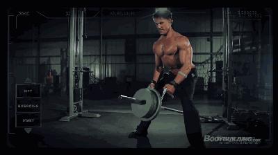 健身大叔健身房练背部最好的动作,健身男模背影高清图片