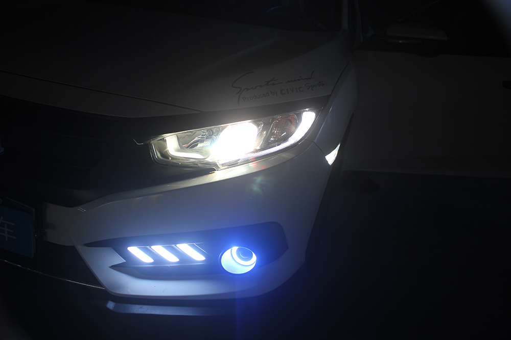 9.5代思域顶配改灯全过程,玩思域改装