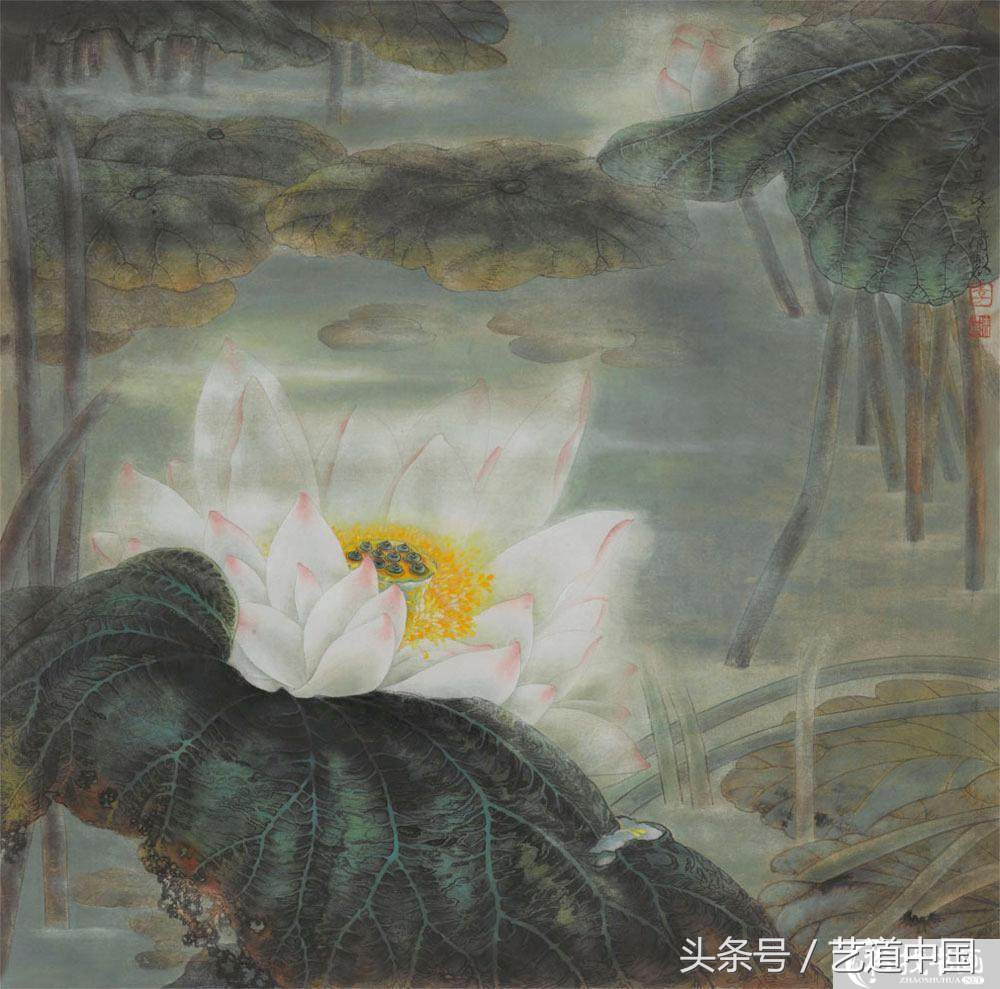 非学院派画师,画师画的荷花有多美