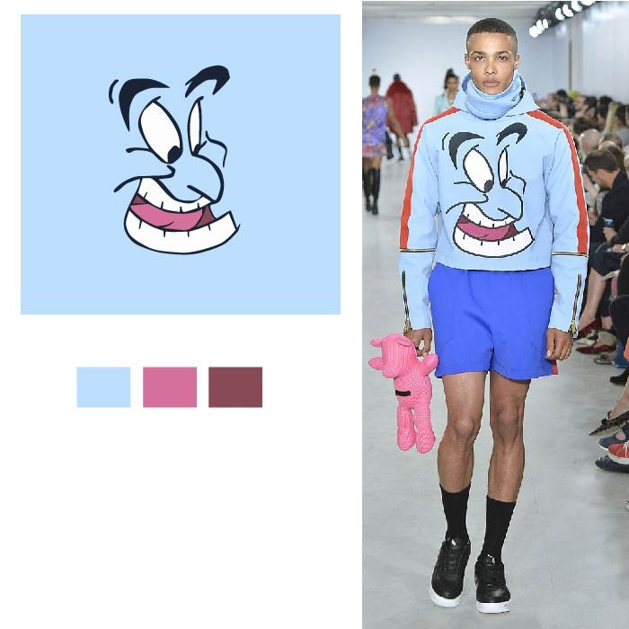 秀场系列服装配色效果图,彩色印花时尚秀图片高清