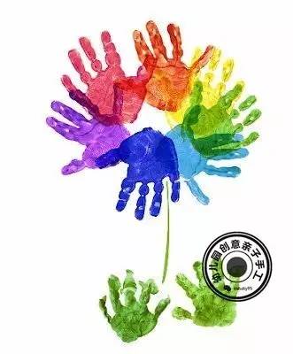 手工作品小花粘贴画幼儿园,手掌涂鸦创意画幼儿园