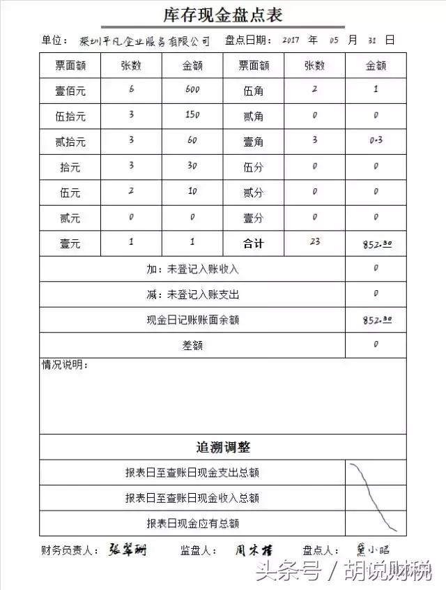 胡同|出纳修行记之现金盘点及资料移交