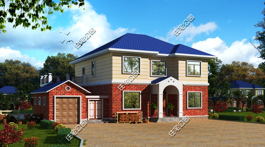 11x8米二层农村小别墅另带柴火房,农村自建房二层小别墅需要多少砖