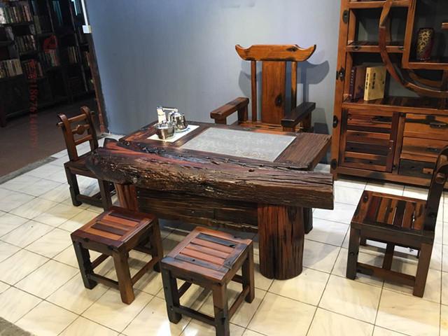 老船木龙骨茶桌图解,老船木茶桌全套批发