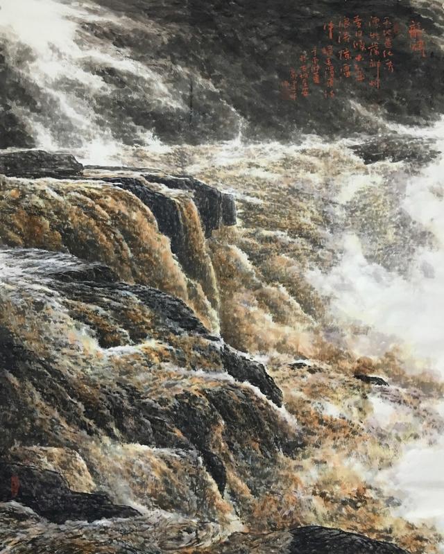 朝坊观瀑风雷间，九曲激浪生层烟——记画家郭建平