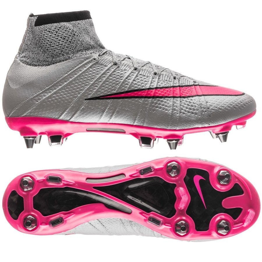 粉色足球鞋高帮全部都是粉红的,好看且实战好的足球鞋