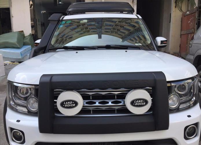 路虎发现4座椅改装案例,路虎发现4爱马仕橙色内饰改装