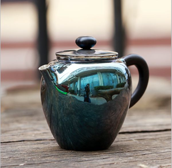 壶客匠心手工银壶,银壶紫皮做旧的过程