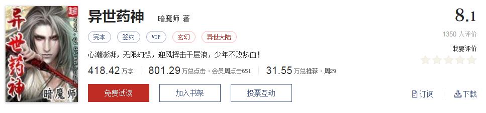 网络玄幻小说排行榜前十名完本,好听的玄幻网络小说推荐排行榜