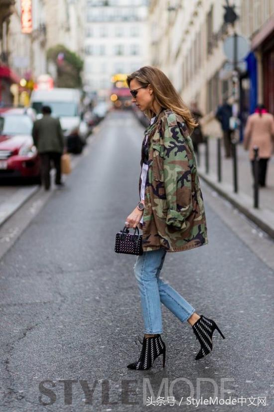 迷彩服的时尚穿搭,迷彩工装风搭配外套