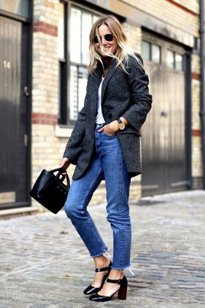 高圆圆秋天穿衣搭配图毛衣,高圆圆日常穿搭简约又时尚