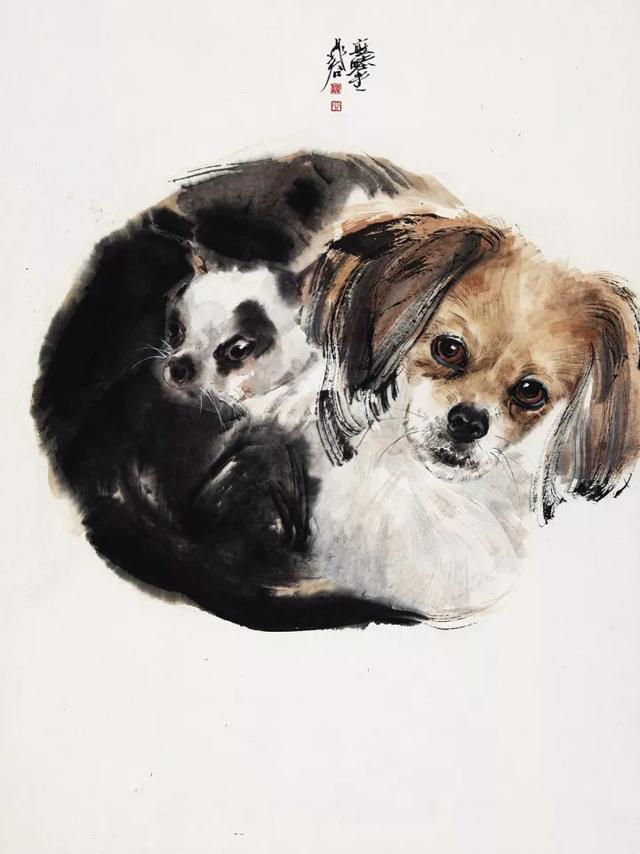 画十二生肖里的狗,晁谷画猫