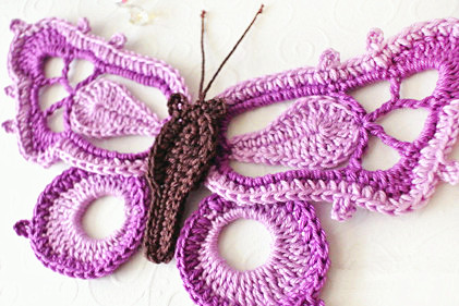 蝴蝶耳环项链的钩编教程,蝴蝶帽子的钩编方法第一部分