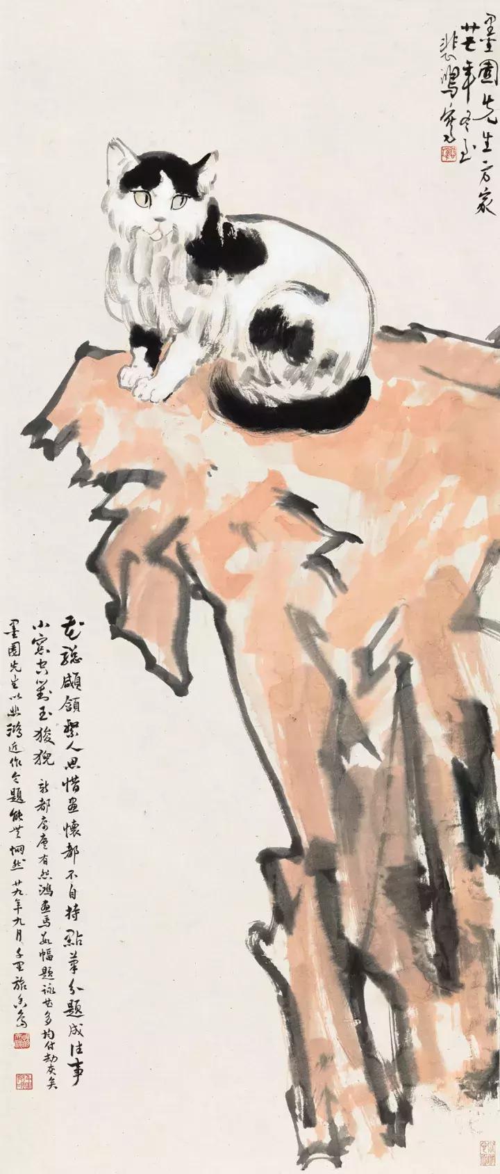 徐悲鸿画猫作品欣赏,徐悲鸿画马谁画鸡
