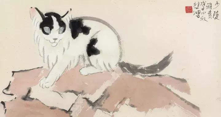 徐悲鸿画猫作品欣赏,徐悲鸿画马谁画鸡