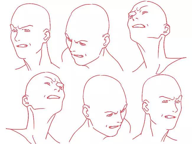 二次元漫画线稿高清图片,手绘二次元动漫少女线稿